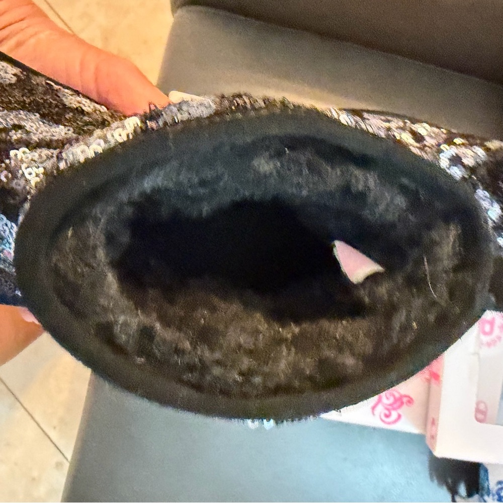 PINK Sequin Black and Silver Boots - Picture 5 of 9